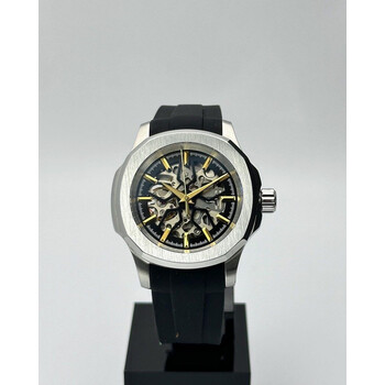 Custom Seiko Mod • Black Silver Skeleton Nautilus with Gold • 40mm